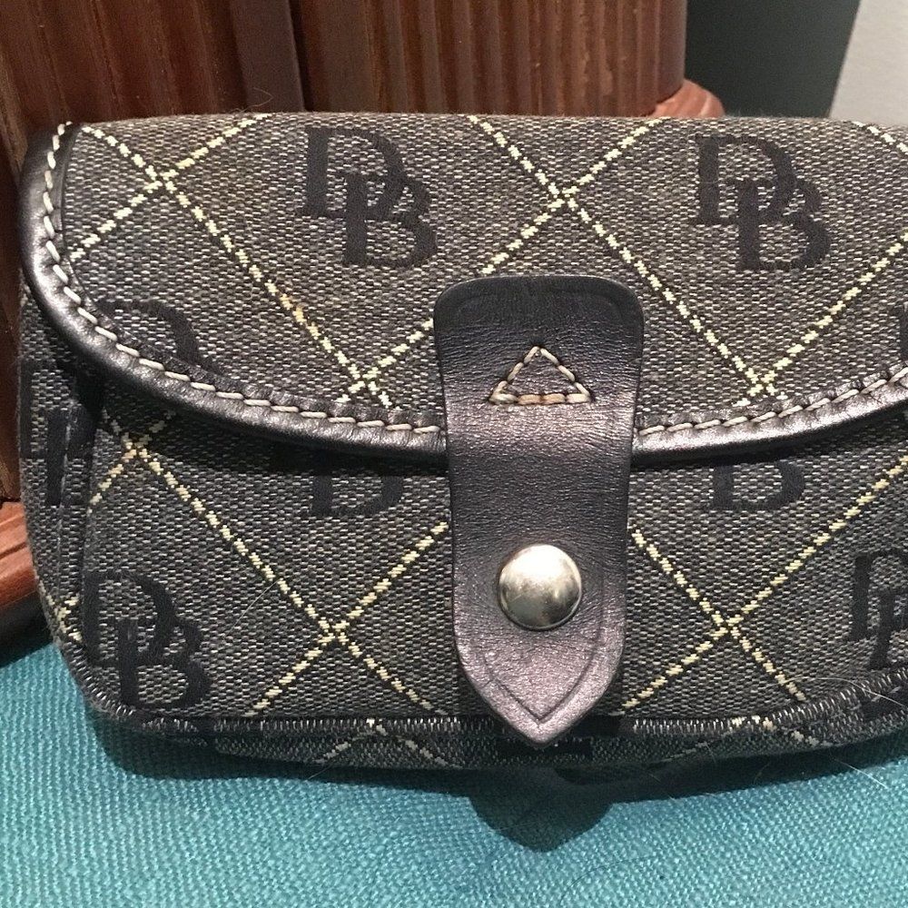 2/$40 Dooney & Bourke Black Grey Logo Clutch Pouch